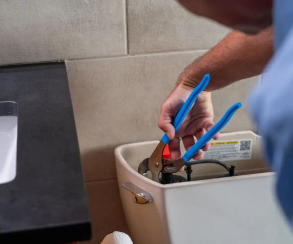 Plumbing expert at work